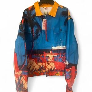 BLDG4 Celestial Denim Jacket & Flare Pants Set – XL Jacket / Size 36 Pants